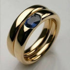 18K Gold Copper Inlaid Zircon Ring Personalized Creative High Sense Female Pi-Mart