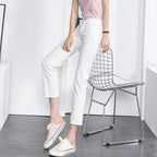 White Jeans Thin and Straight Slim for Spring and Autumn Cropped pants SHOMICOBOUTIQUE