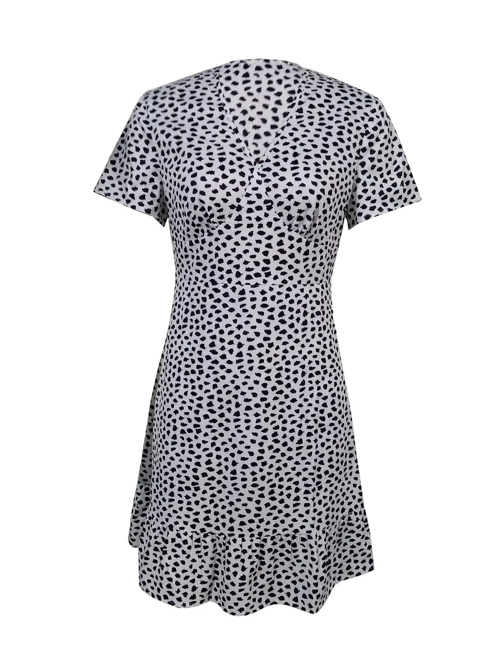 Ladies' V-neck Printed Fashionable A-list Dress - SJB-DIAMOND ELITES