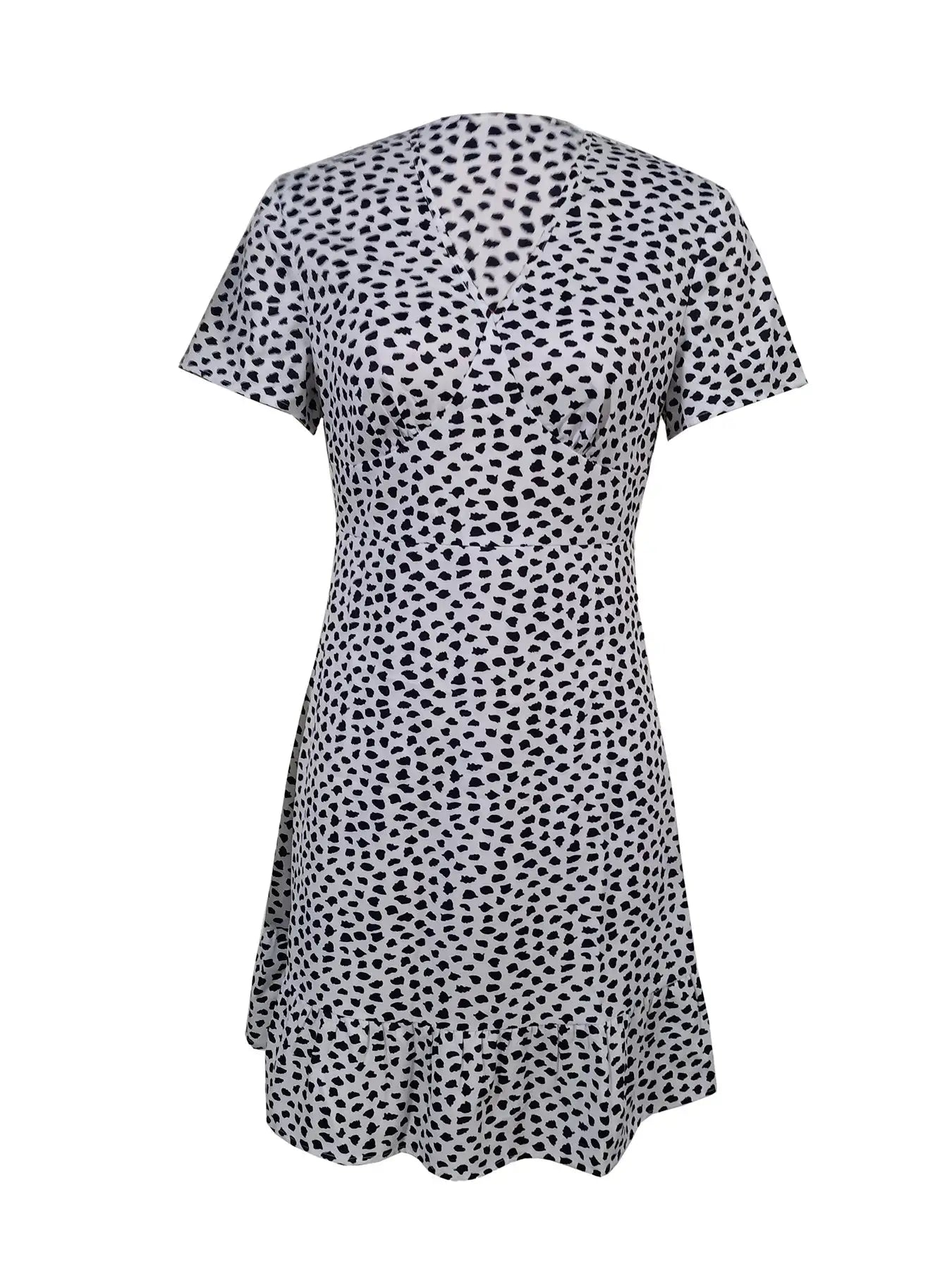 Ladies' V-neck Printed Fashionable A-list Dress - SJB-DIAMOND ELITES