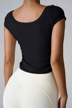 Round Neck Short Sleeve Active T-Shirt THRIXINE