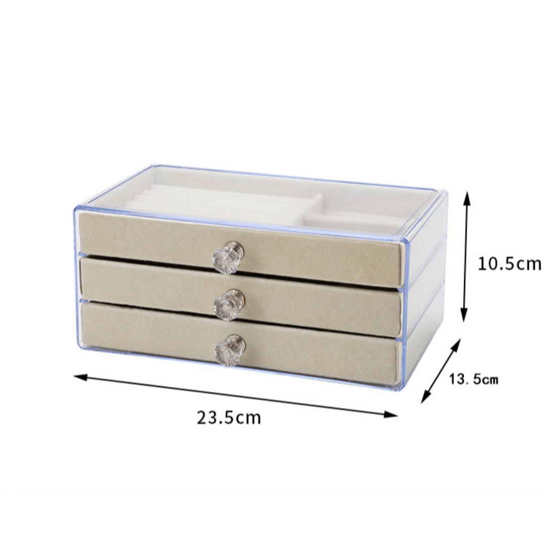 Multi-layer anti-oxidation jewelry box, earrings necklace bracelet jewelry storage box large capacity - SJB-DIAMOND ELITES