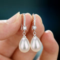 Women's Elegant Drop-shaped Imitation Pearl Long Earrings Pi-Mart