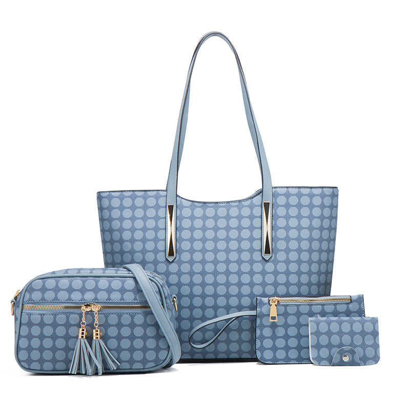 Fashion Polka Dot Four-piece Mother-in-law Bag With Tassel Crossbody Pi-Mart