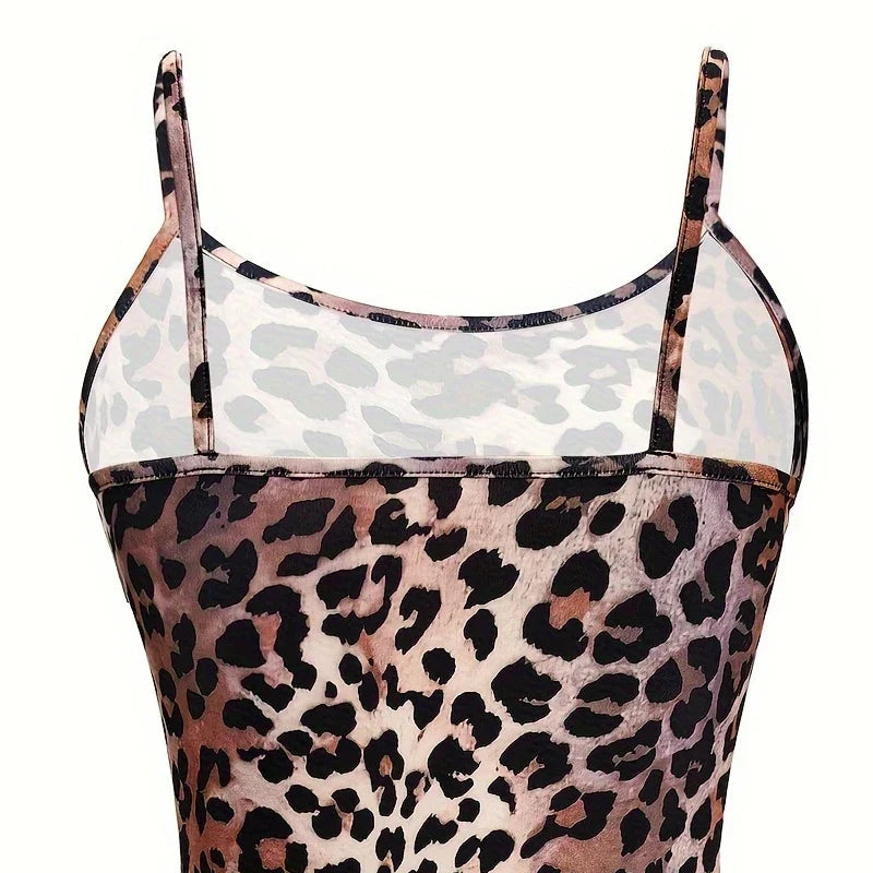 Fashion Leopard Print Slips Backless Sexy Bodycon Maxi Dress Summer Women Sleep Casual Clothes Dress Beach Party Vacation Club Purplish Diva
