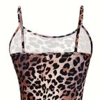 Fashion Leopard Print Slips Backless Sexy Bodycon Maxi Dress Summer Women Sleep Casual Clothes Dress Beach Party Vacation Club Purplish Diva