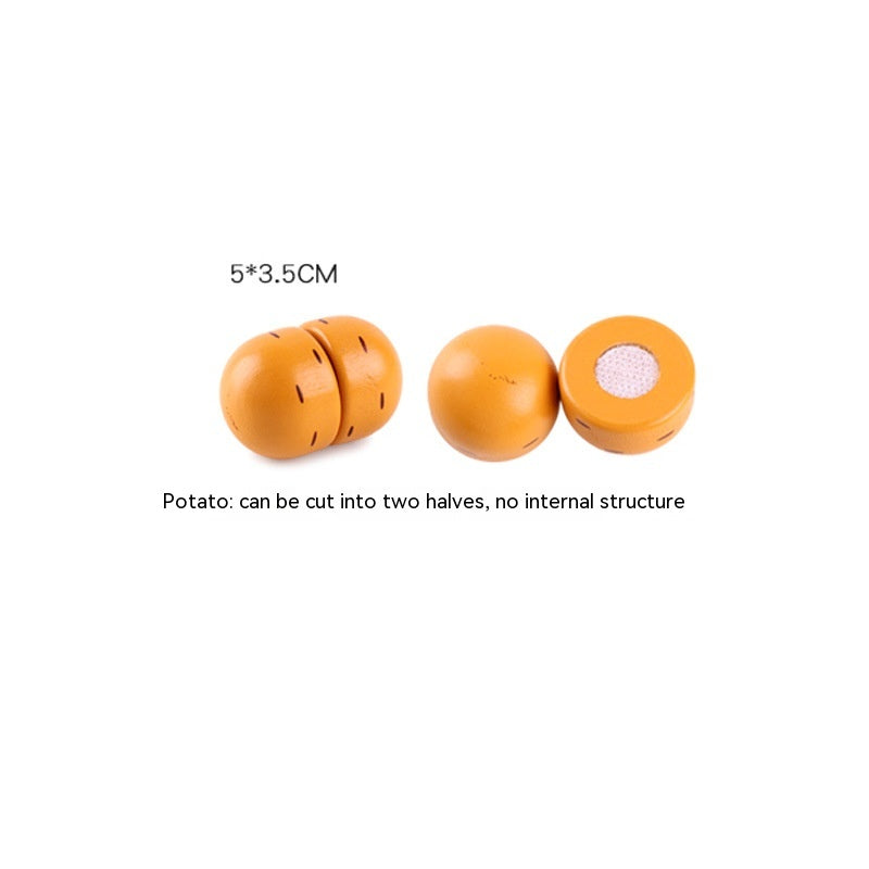 Wooden Vegetable Magnetic Children's Play House Cut Fruit Toys Pi-Mart