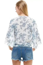 LONG SLEEVE SURPLICE FLORAL TOP | FEMSTYLO - SJB-DIAMOND ELITES
