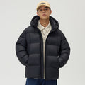 Down Jacket Thickened Couple Winter New Windproof Coat Solid Color Hooded Pi-Mart