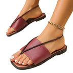 Women's Flip-toe Sandals Flat Roman Beach Shoes Pi-Mart