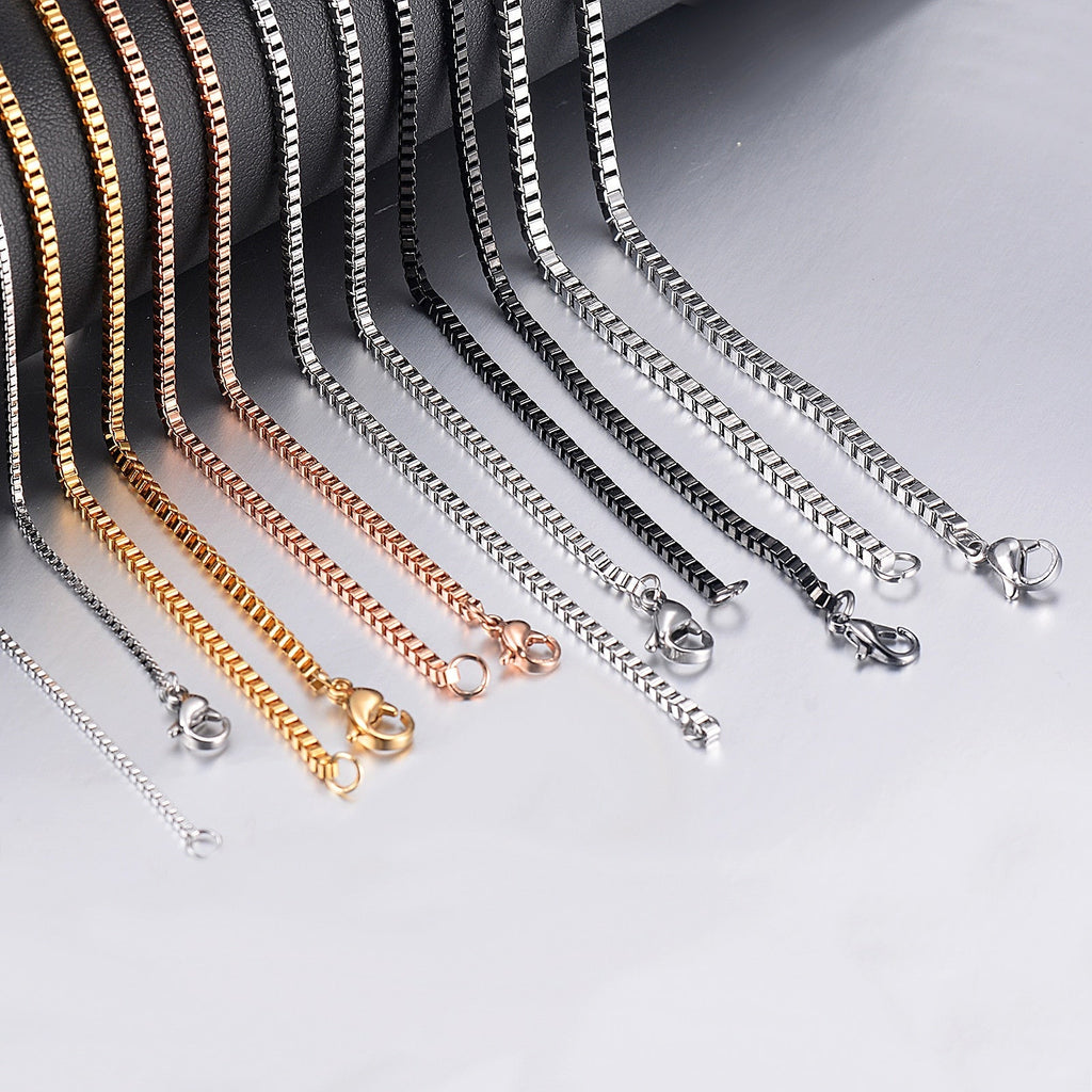 Stainless Steel Box Chain Necklace Pi-Mart