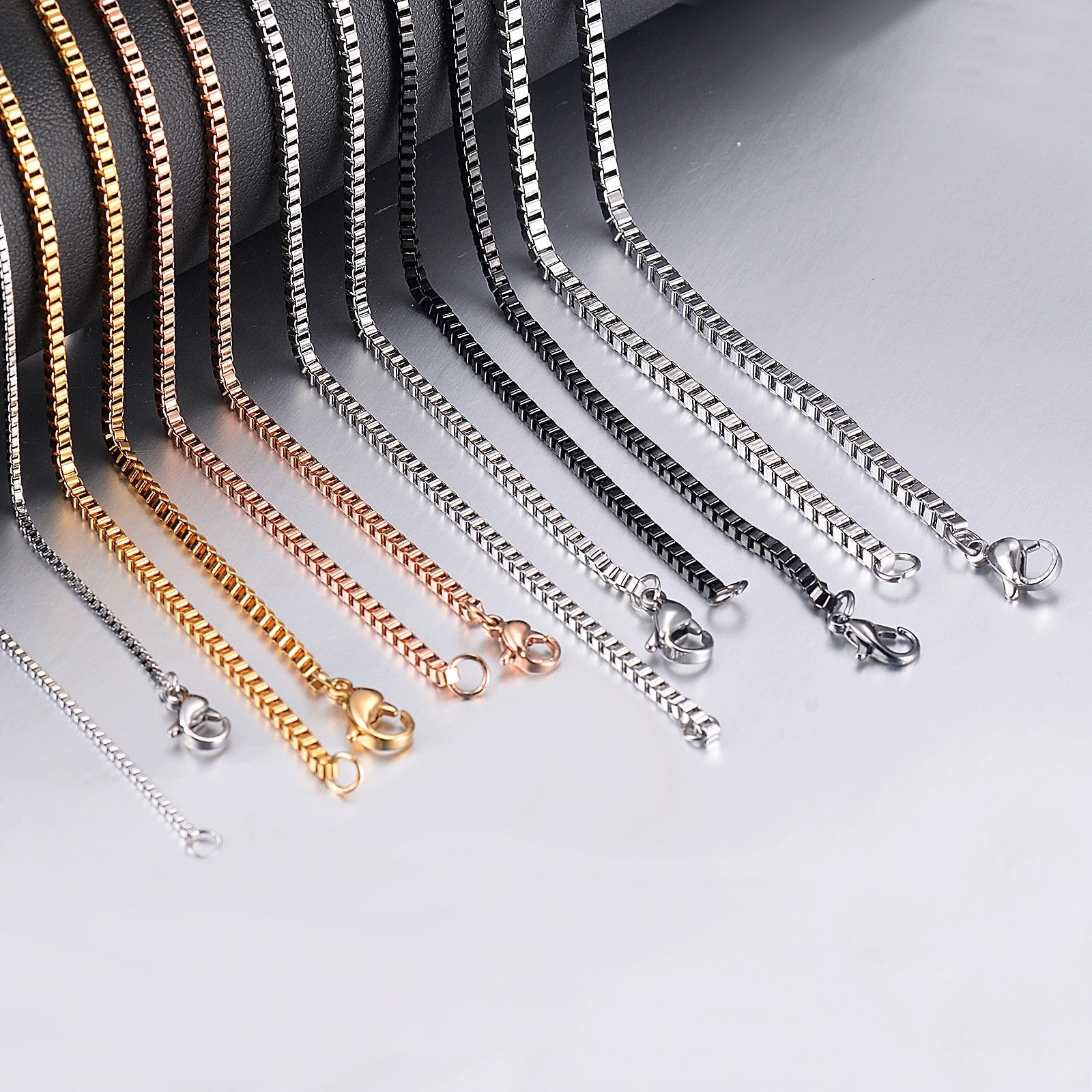 Stainless Steel Box Chain Necklace Pi-Mart