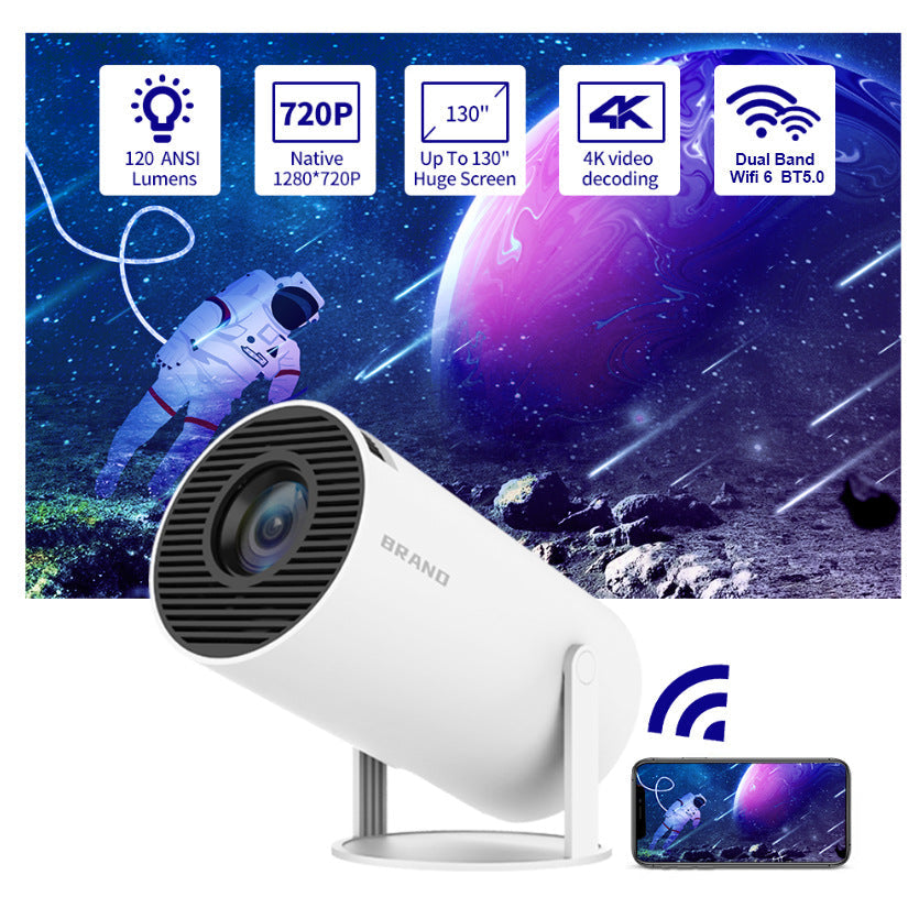 Portable Projector Small Straight Projector For Home Use 180 Degrees Projection Angle Automatic Focus Home Video Projector Pi-Mart