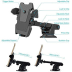 Windshield Car Phone Holder Universal in Car Cellphone Holder Stand Adjustable Phone Suction Cup Holder Car Mount Phone Stand Pi-Mart