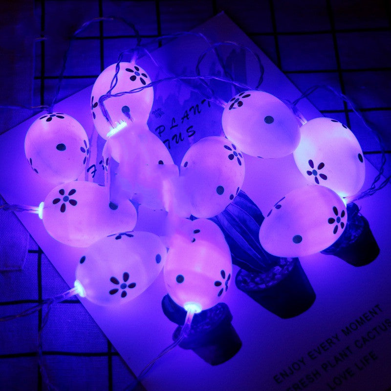 Colorful Flower Dot Easter Egg String Lights Pi-Mart