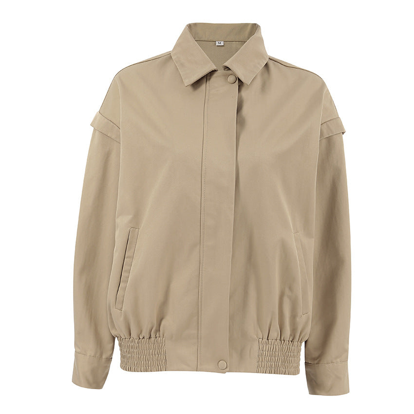 French Lapel Overalls Loose Bomber Jacket Pi-Mart