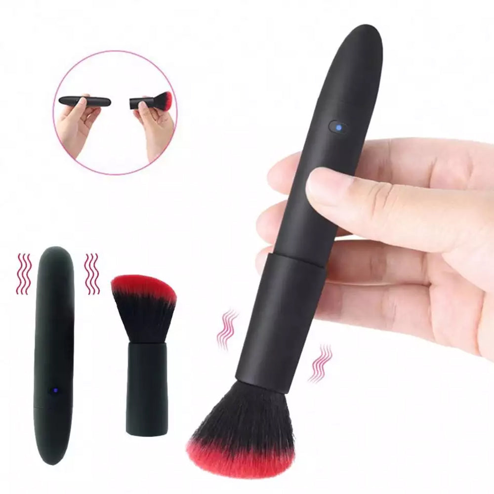 USB Silicone Makeup Brush Plus Bullet Vibrator Pi-Mart