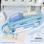 Transparent pencil case, portable tote storage bag, waterproof large-capacity stationery storage box. - SJB-DIAMOND ELITES