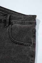 White Raw Hem High Waist Denim Shorts