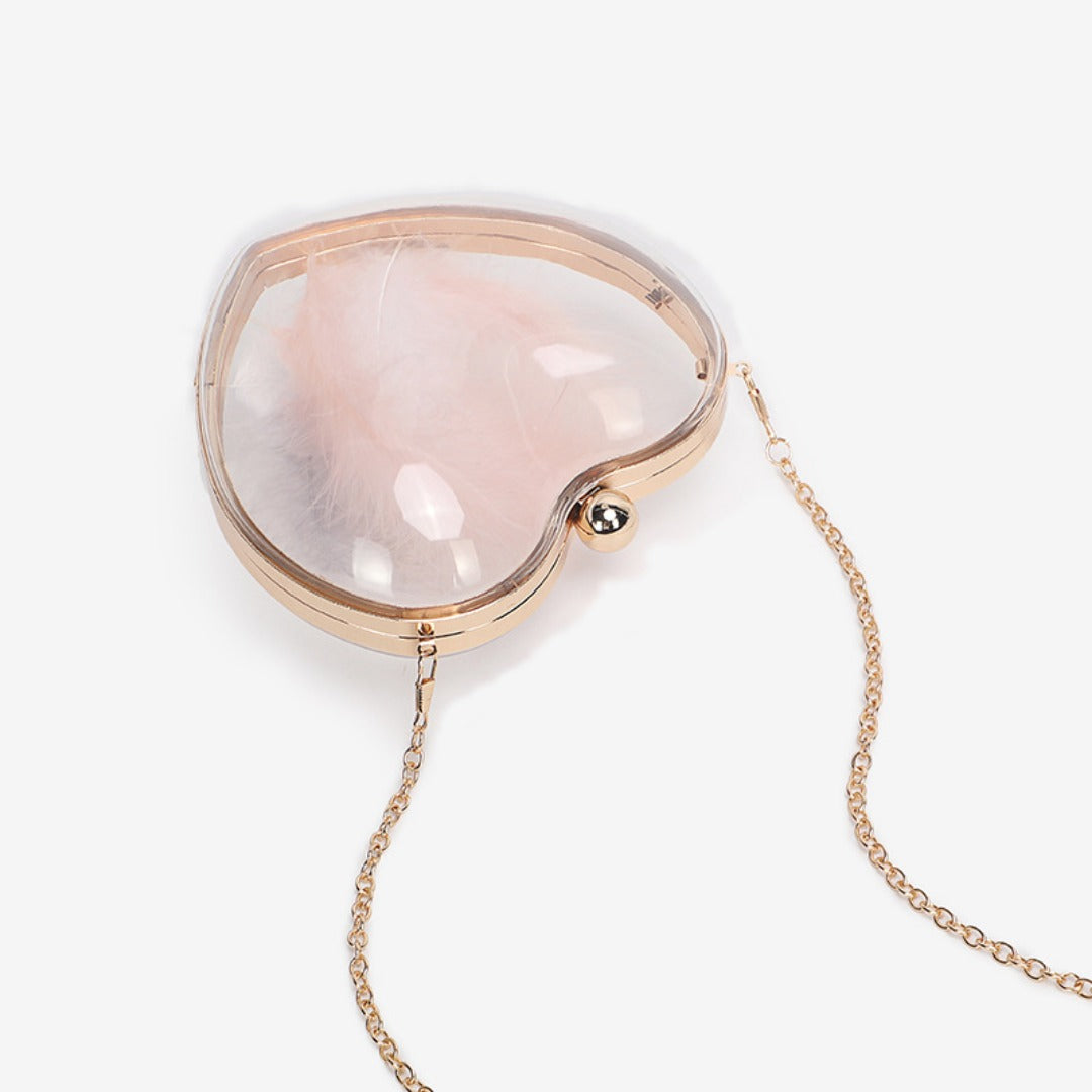 Transparent small bag heart shaped, women's summer acrylic chain shoulder bag, mini transparent crossbody bag - SJB-DIAMOND ELITES