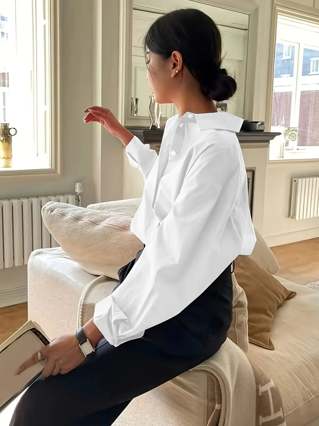 Simple Casual Long Sleeve Solid Color Shirt With Pocket - SJB-DIAMOND ELITES