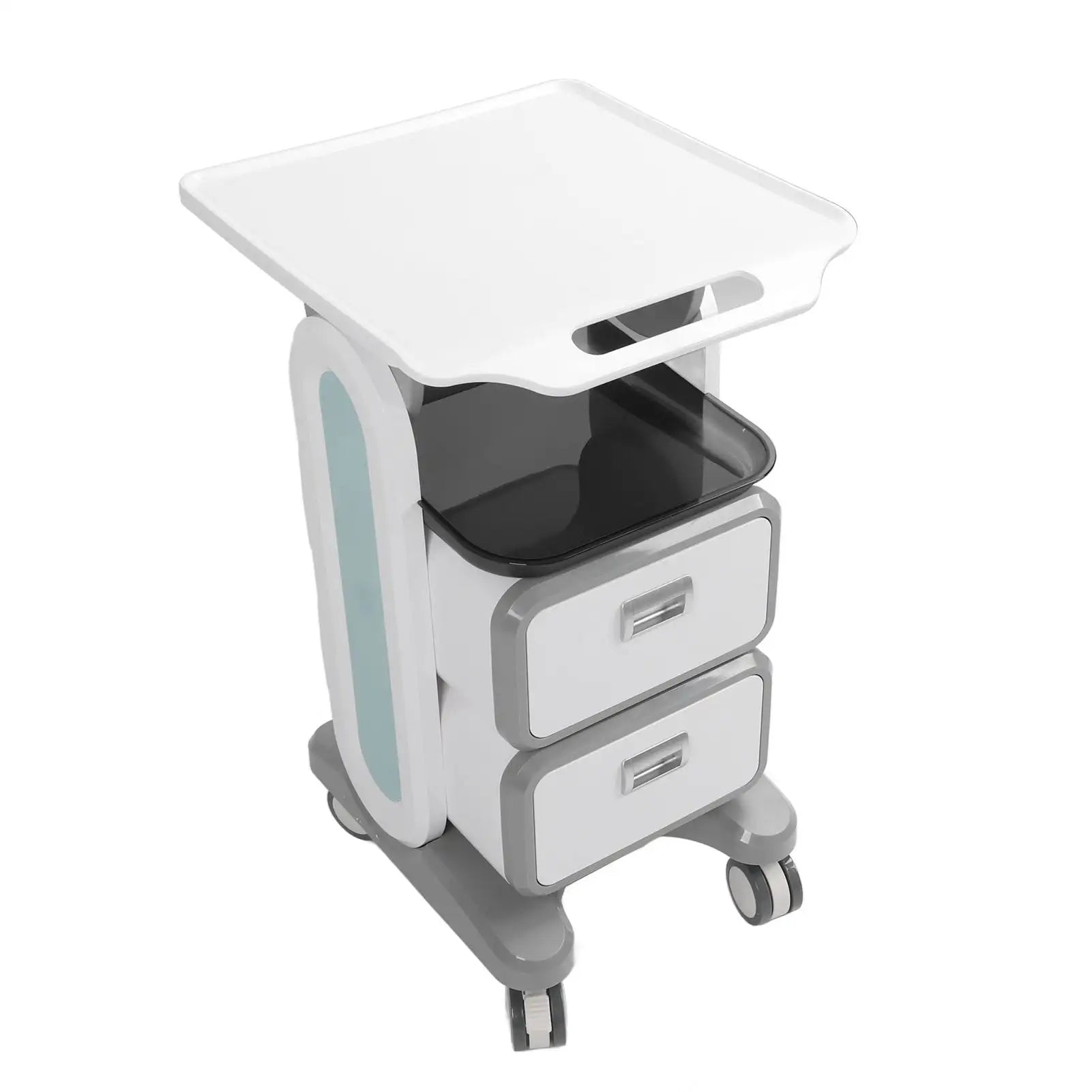 Mobile Medical Trolley Cart Enlarged Tabletop Double Drawer Multifunctional Medical Cart for Beauty Salon Clinic - SJB-DIAMOND ELITES