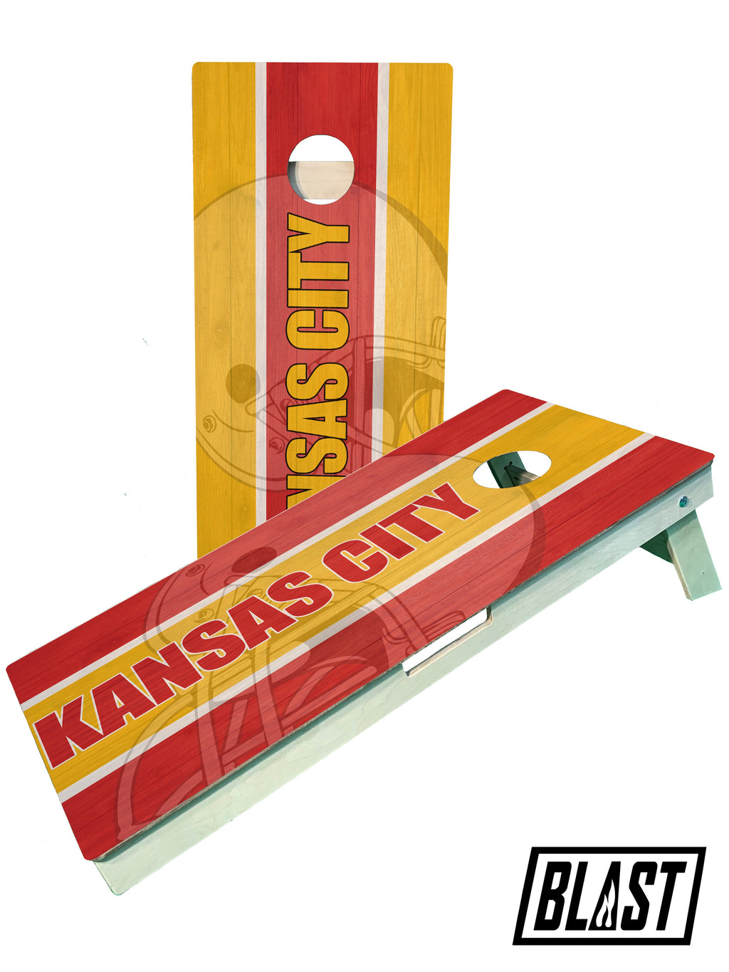 Kansas City Football Team Pro Style Cornhole Boards ACL regulation - SJB-DIAMOND ELITES