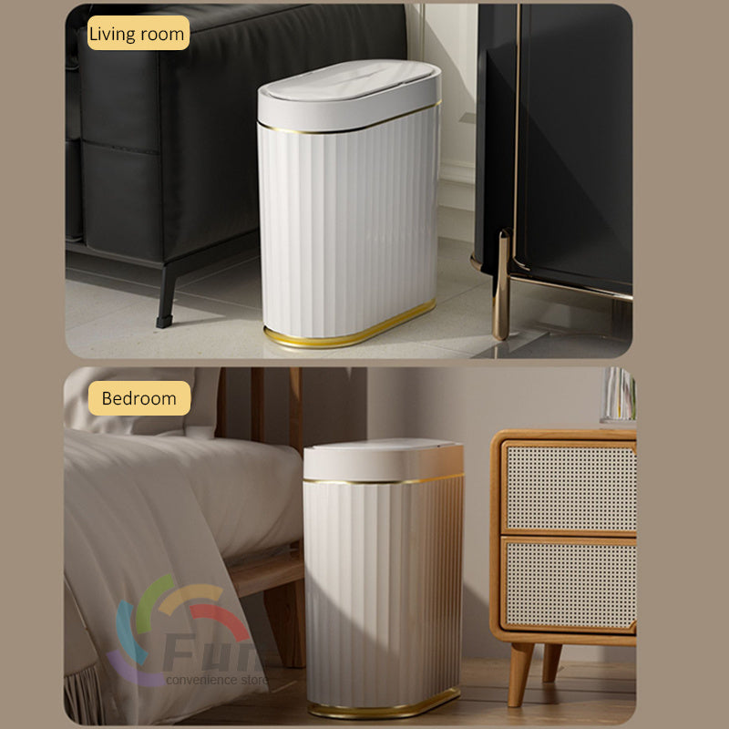 Smart Trash Can With Lid For Bedroom And Living Room Kitchen Storage Box Trash Can Induction Small Car Box Automatic Smart Dustbin Smart Trash Bin Pi-Mart