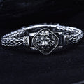 S925 Sterling Silver Vintage Hand-woven Domineering Lion Bracelet Ethnic Style Pi-Mart