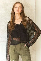 ADORA Crochet Long Sleeve Knit Top – Femstylo - SJB-DIAMOND ELITES