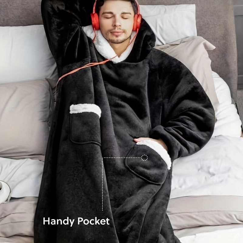 1pc Super Soft Hoodie Wearable Blanket for Adults with Big Pocket - Perfect for Christmas Parties and Cozy Nights In Lootquake LLC