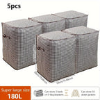 2pcs/5pcs Extra Large Capacity Stylish Houndstooth Storage Boxes - Durable, Space-Saving Closet Organizers with Handles for Easy Clothes, Blanket Storage and Organization at Home and Office Lootquake LLC