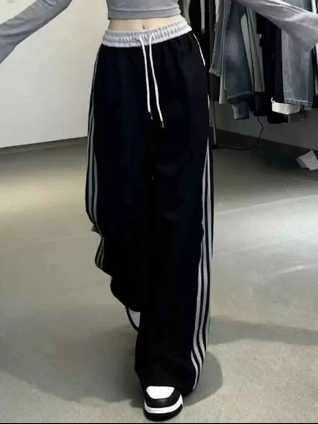 Casual Loose Fit Striped Pants THRIXINE