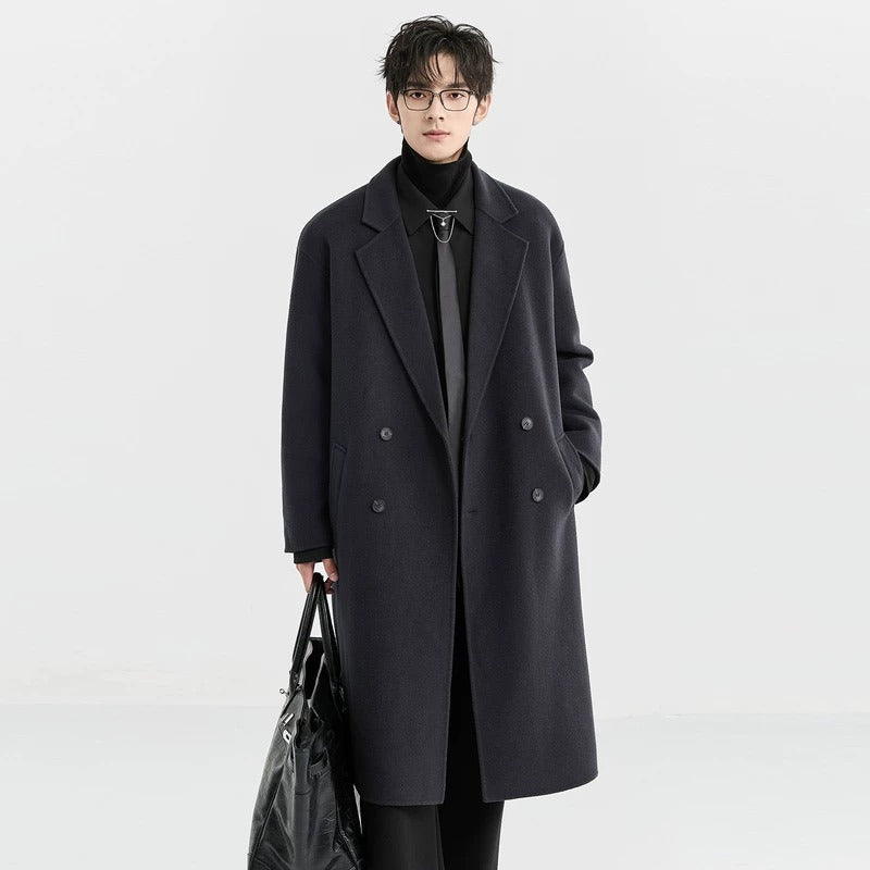 Men's Wool Overcoat, Thick And Loose Wool Jacket Pi-Mart