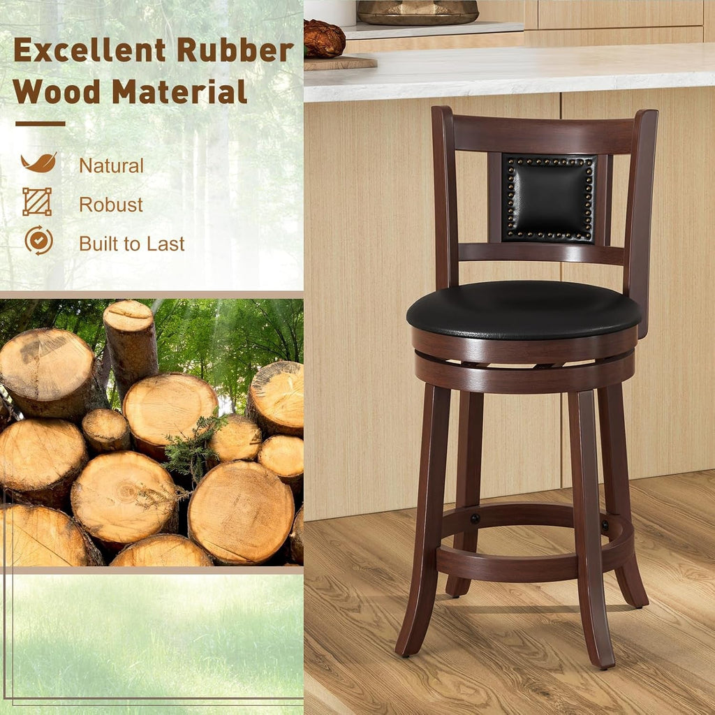 Ergonomic Swivel Bar Stools Set of Two Lootquake LLC