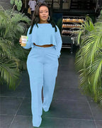 Elegant Work Wear Two Piece Set Fall Clothes for Women Ruffles Crop Top and Wide Leg Pants Suits Matching Sets Sexy Club Outfits Purplish Diva