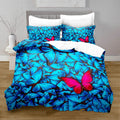 3D Digital Printing Butterfly Pattern Brushed Quilt Cover Pillowcase Bedding Set Pi-Mart