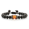 Beaded Hand Rope Volcanic Stone Bracelet Pi-Mart