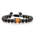 Beaded Hand Rope Volcanic Stone Bracelet Pi-Mart