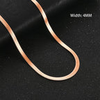Flat Gold Color Stainless Steel Necklace Pi-Mart