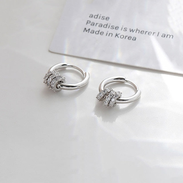Stainless Steel Minimalist Huggie Hoop Earrings Pi-Mart