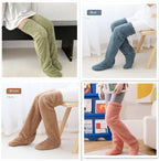 Over Knee High Fuzzy Long Socks Winter Warm Cold Leg Knee Joint Cold-proof Stockings Home Floor Sleeping Socks Pi-Mart