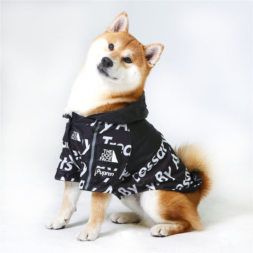 Windproof And Rainproof Dog Clothes Large Dog Raincoat Dog Pet Shell Jacket Pi-Mart