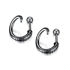 Small Black Punk Stud Earrings Pi-Mart