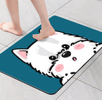 West Highland Corgi Teddy Diatoms Mud Absorbent Non-slip Floor Mat Pi-Mart
