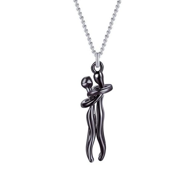 Couple Hugging Pendant Necklace Pi-Mart