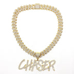 European And American Hip-hop Letters Custom Necklace Stitching Pendant