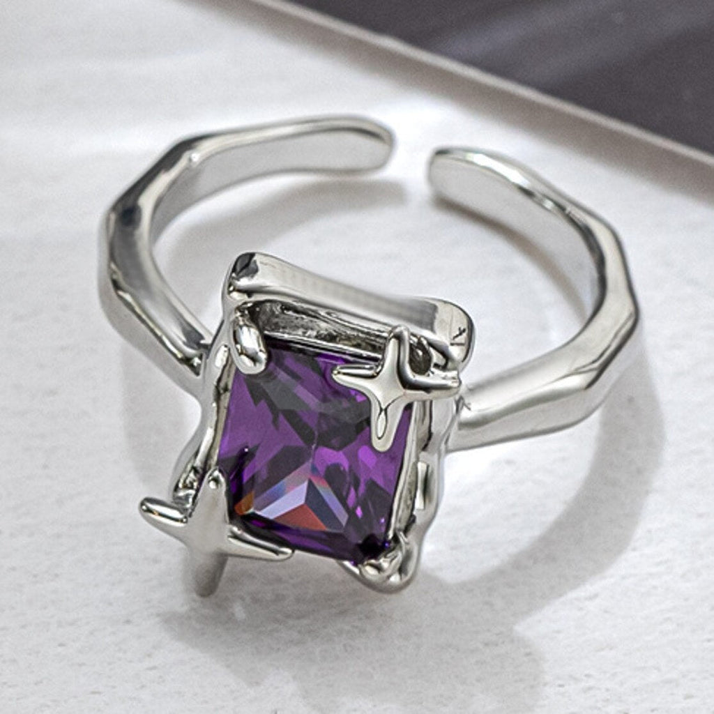 Purple Square Zirconia Ring - SJB-DIAMOND ELITES