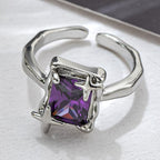 Purple Square Zirconia Ring - SJB-DIAMOND ELITES