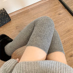 Women's Solid Ribbed Over-the-Knee Socks, Comfy & Warm Thicker Thigh High Socks Lootquake LLC